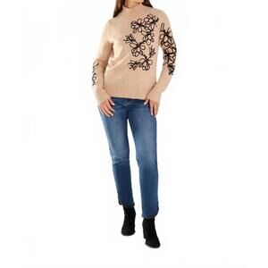 NEW FDJ long sleeve mock neck sweater in beige